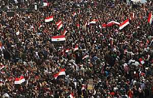 ميدان التحرير بعد تنحى الرئيس مبارك
