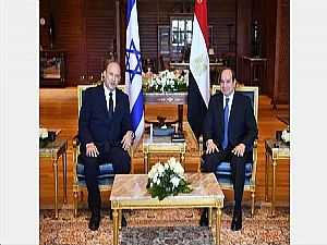 شاهد | أول صورة من لقاء الرئيس السيسي ورئيس الوزراء الإسرائيلي