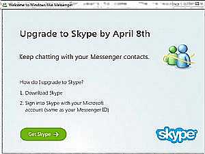 مايكروسوفت تذكر مستخدمي Live Messenger بالتحويل الى سكايب خلال اسبوع