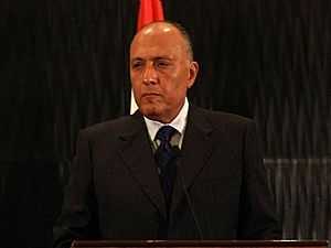 وزير الخارجية يشارك في جنازة ''بيريز'' ممثلاً عن الحكومة المصرية