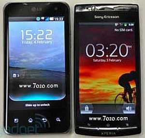   Sony Ericsson Xperia Arc  LG Optimus 2X